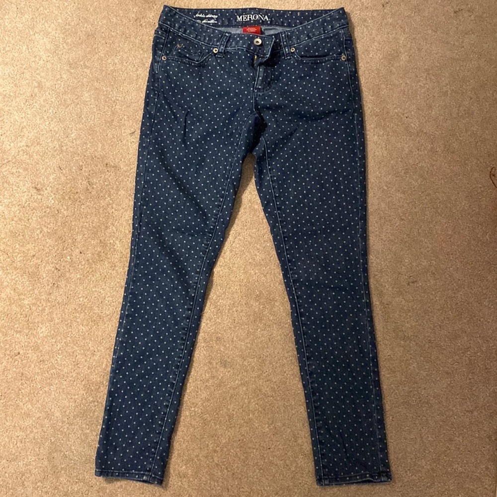 Merona ankle skinny polka dot Jean - size 2
